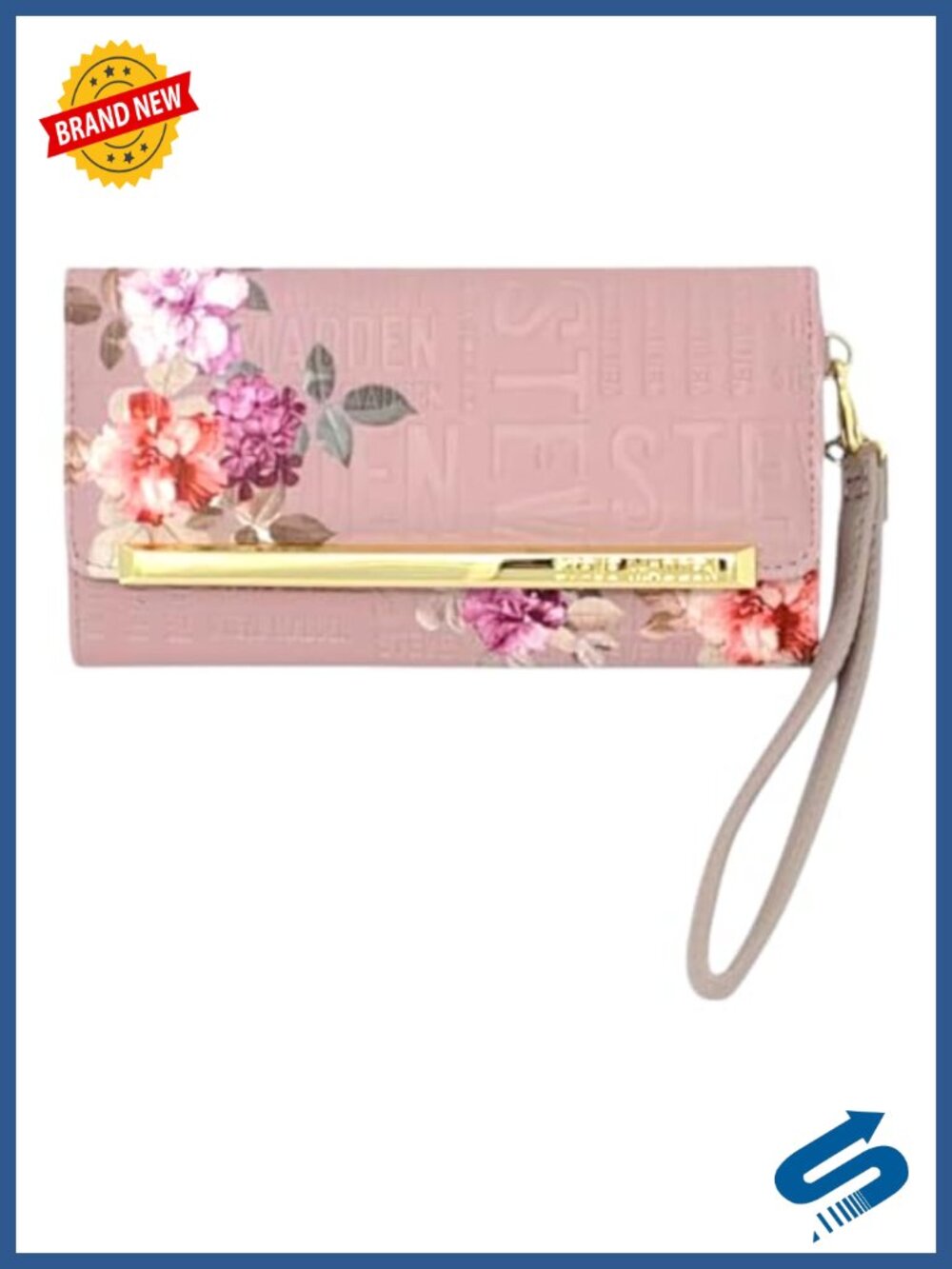Trifold Wristlet Wallet with Removable Strap, Faux Leather - Steve Madden